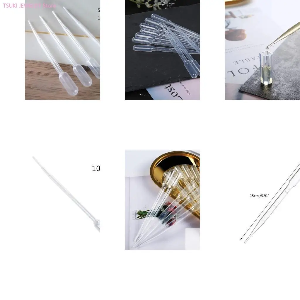 62KE 100Pcs Plastic Transfer Essential Oil Resin Droppers Disposable Jewelry Tools