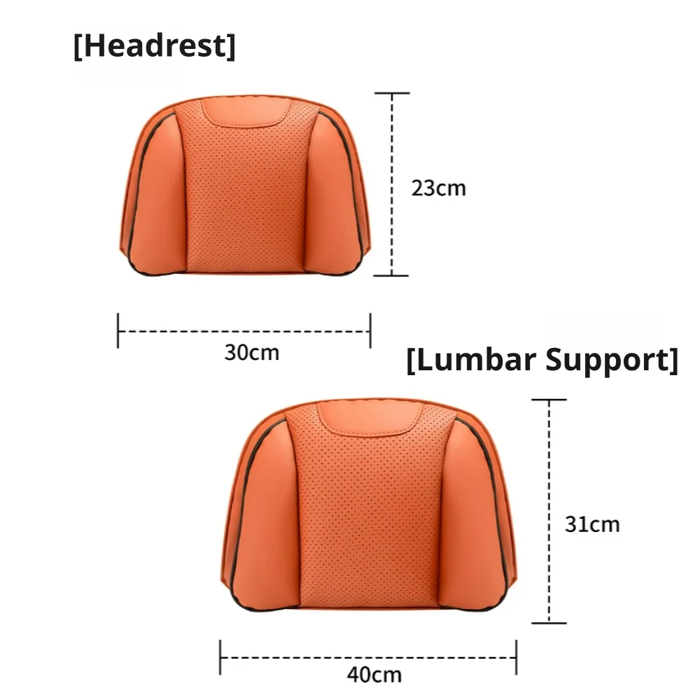 For Volkswagen Nappa Leather Car Headrest Lumbar Cushion Atlas Tiguan Multivan ID.3 ID.4 ID.5 ID.7 Golf Passat Auto Accessories view 6