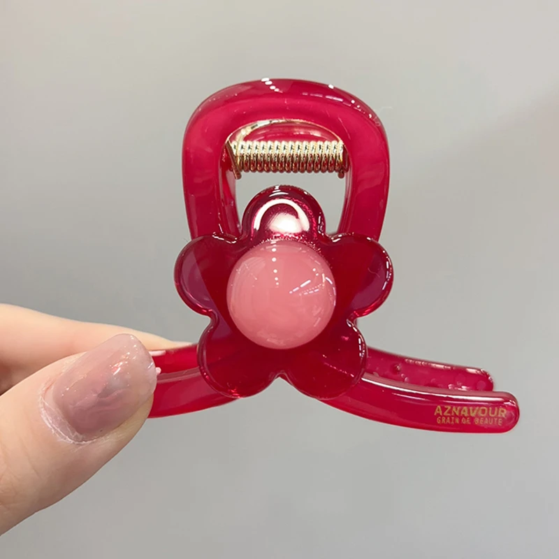 甘いキャンディーカラーの花のヘアクリップ-女性用-中サイズ-シャークテールヘアクリップ-スタイリッシュなアクセサリー-by-aznavour