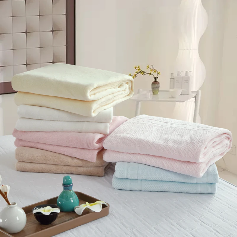 Soft Velvet Bean Bed Sheet for Beauty Salon Luxury Bed Covers for Massage Spa Use Skin-friendly 120x230cm