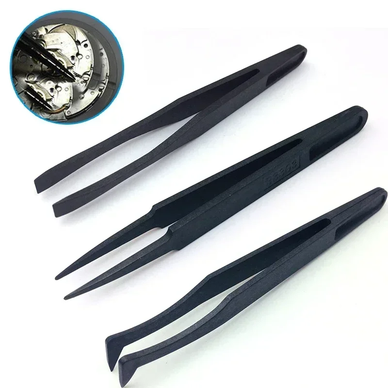 

Watch Repair Antistatic Carbon Fiber Tweezers Plastic Tweezers Watchmaker Anti-Static Tweezers Maintenance Watch Repair Tools