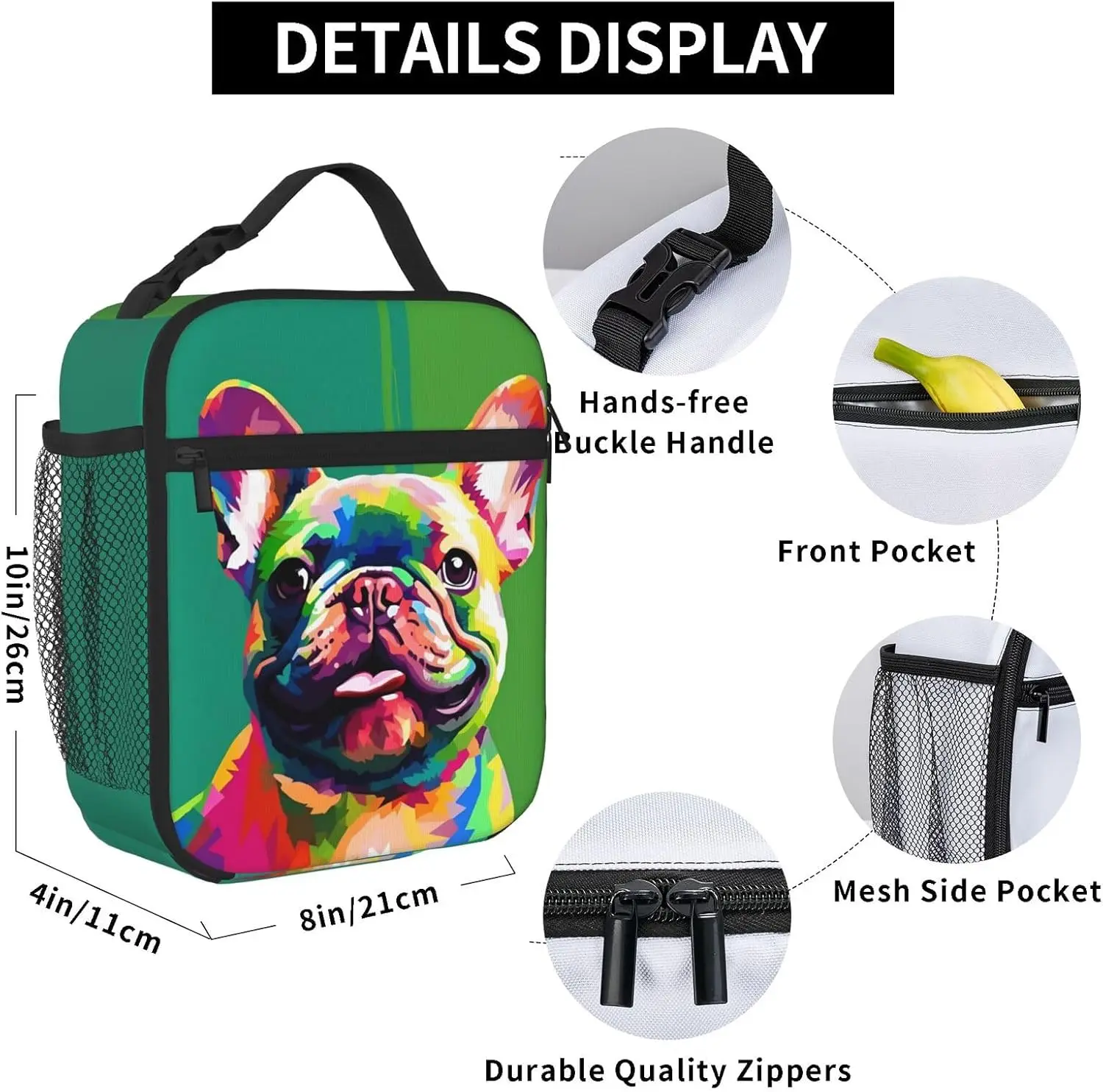 Lancheira Bulldog Francês Colorida Bo