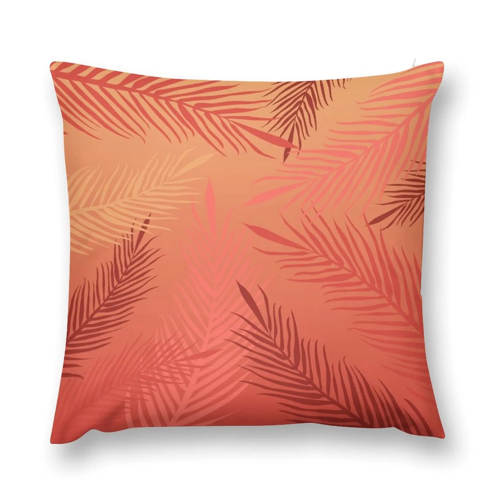 

Living coral palm leaves Throw Pillow Cushions Home Decor christmas supplies pillow