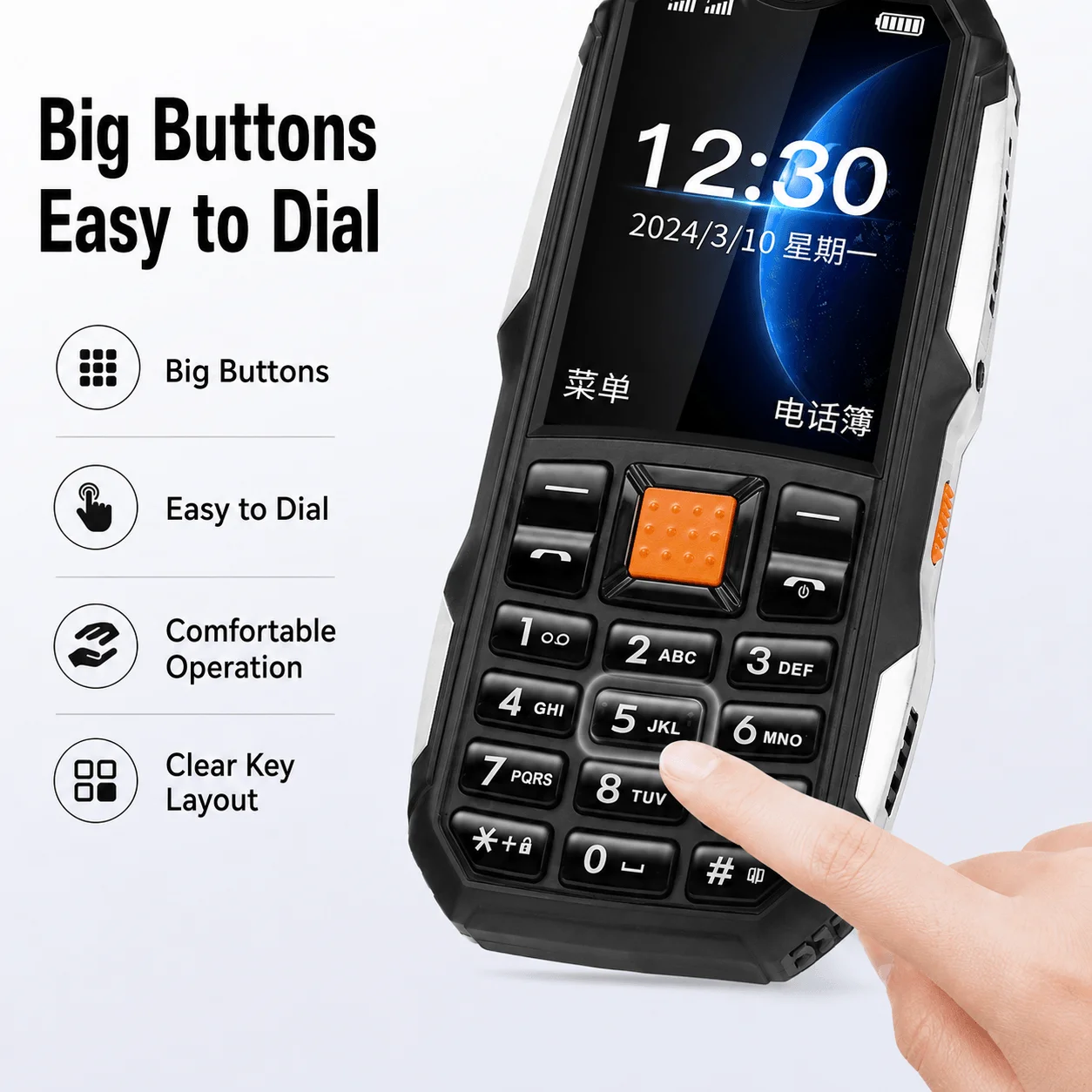 Mini Feature Phone Dual SIM Dual Standby Big Button Long Battery Dual Flashlight Portable Basic Mobile Phone Seniors Backup