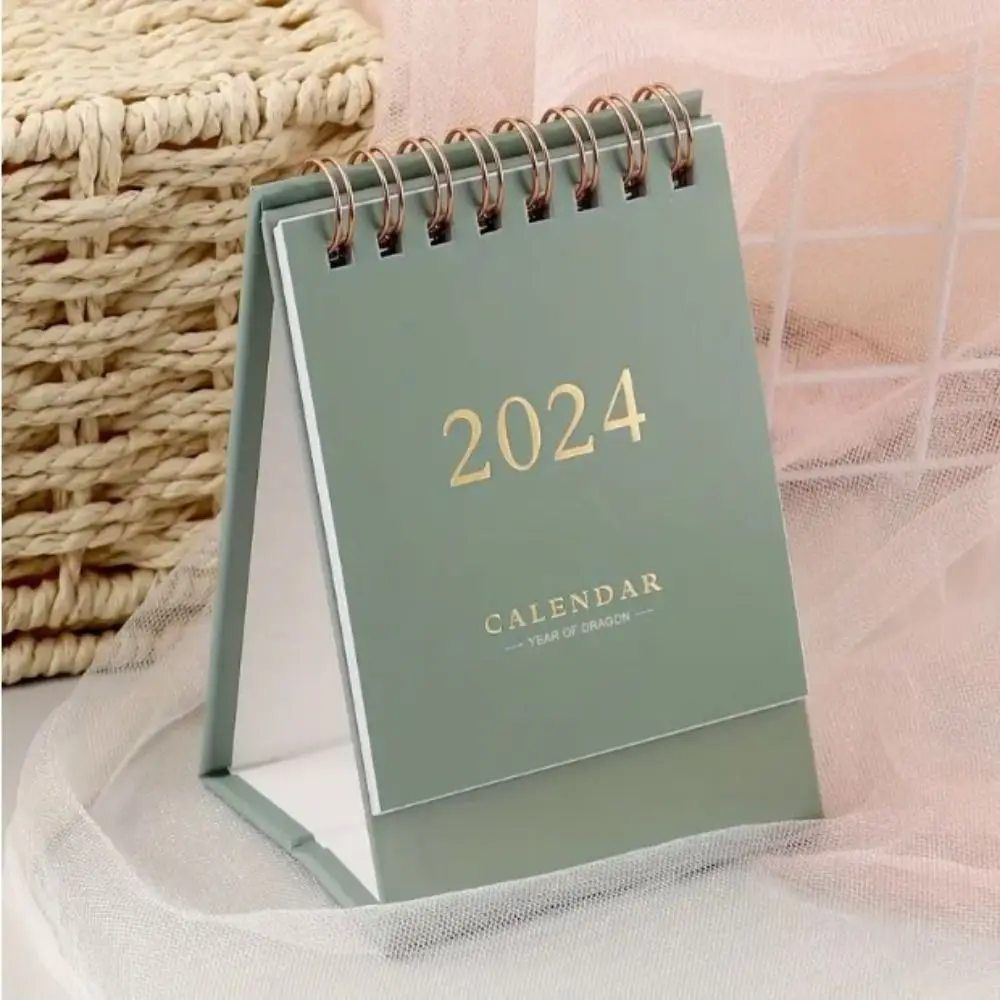 Minimalism Mini Desk Calendar INS Style Paper Mini 2024 Calendar Planning Standing Flip Calendar Notepad