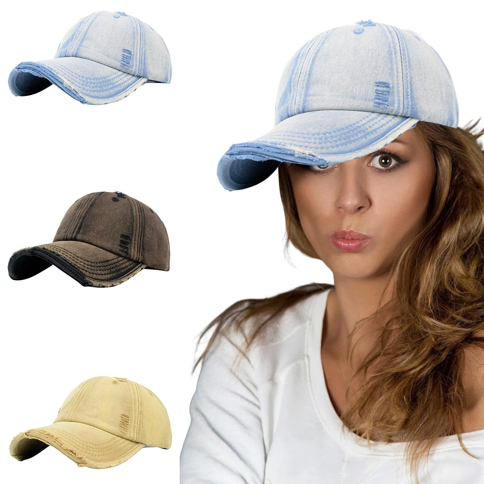 Casquette de baseball Star pour hommes et femmes, chapeau à double bec, pare-soleil en denim, protection solaire extérieure, mode pour dames