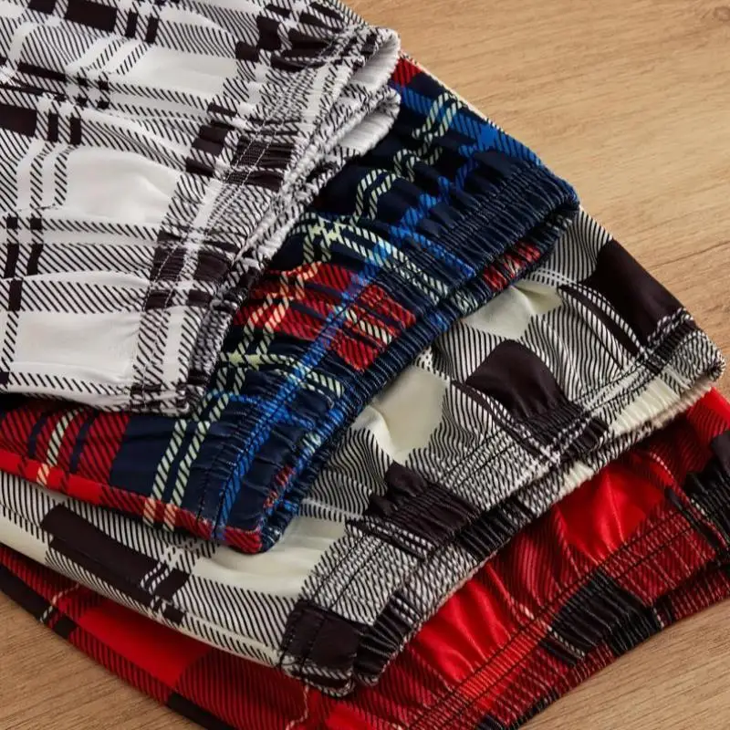 Miękki, dzianinowy komplet damski z poliestru w kratę, 4-częściowy, wygodny, profesjonalny damski garnitur spodniowy, kolekcja zimowa.