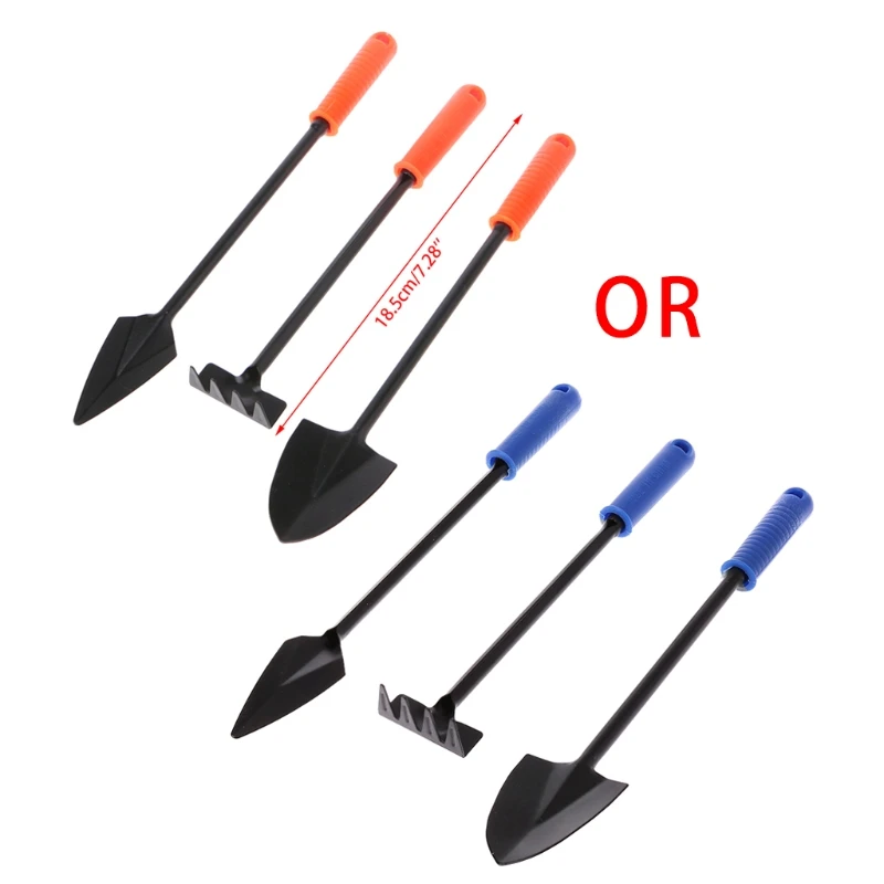 A2UD 3Pcs Mini Jardim Jardinagem Planta Ferramentas Set Plastic Handle Pá Rake Spade