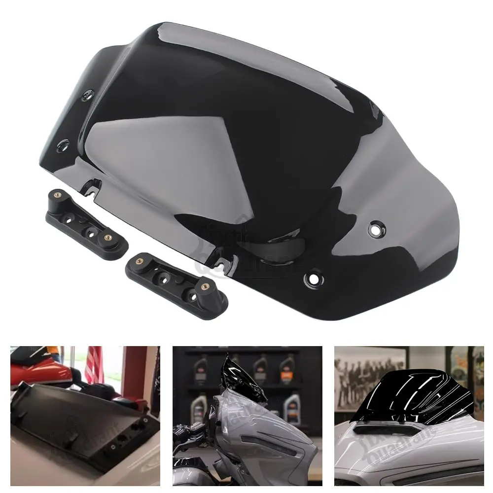 

Motorcycle Accessory Black Front Fairing 10" Windshield Windscreen For Harley CVO Street Glide FLHXSE models 2023 2024 -Later