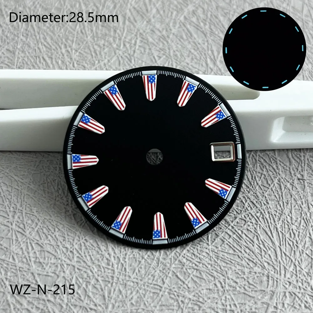 28.5mm nh35 dial estados unidos bandeira do reino unido dial nh35 para japão nh35 movimento automático acessórios de relógio personalizar logotipo