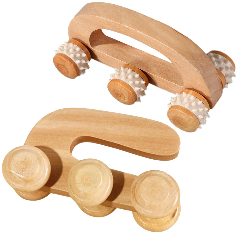 

2 Pcs Wooden Foot Massager Balls Ergonomic Roller Tools Acupoint Stick Back Shoulder Neck Waist Massage Durable Portable