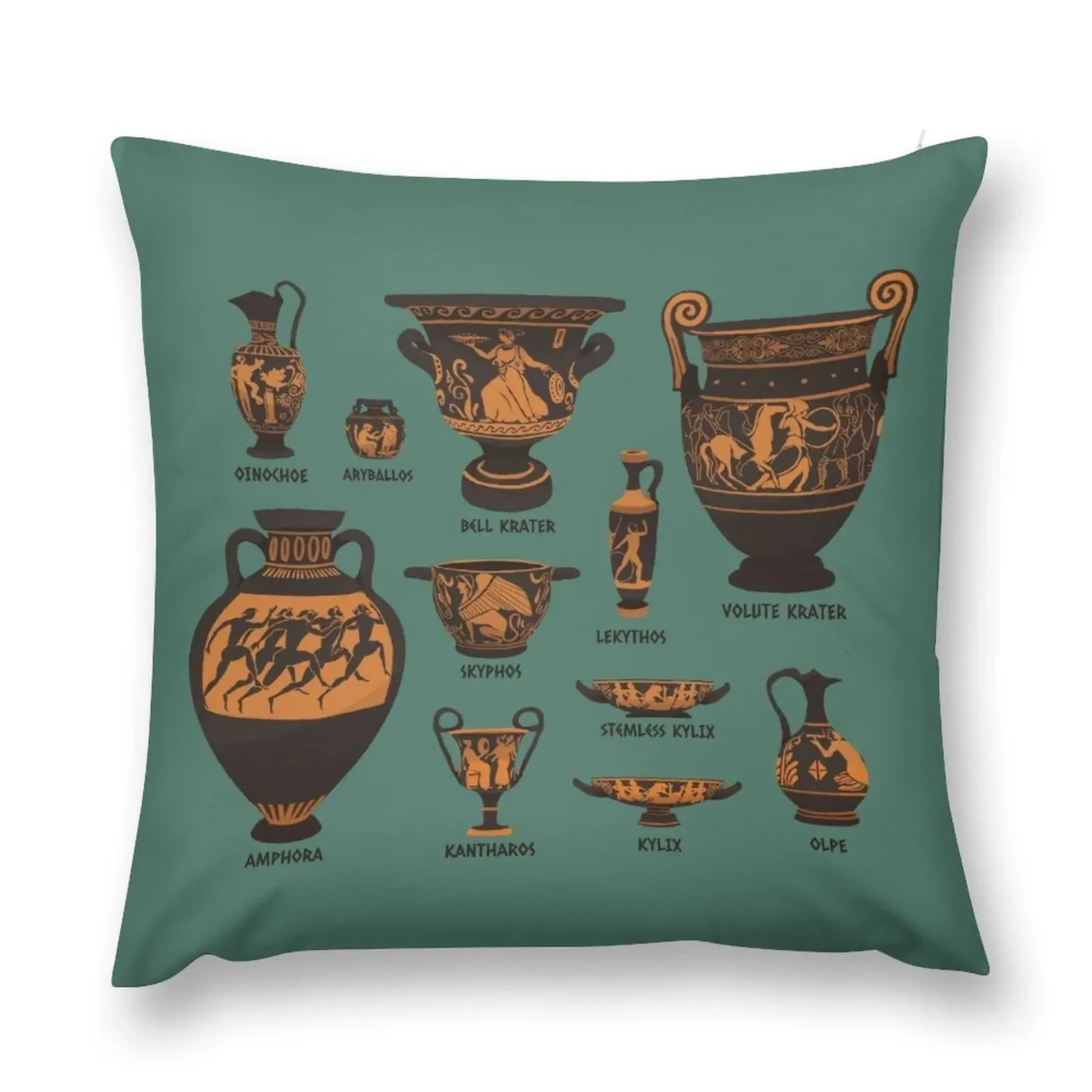 Ancient Greek Pottery Throw Pillow autumn pillowcase Pillow Case Christmas Cushion Cover Luxury Elastic Cover For Sofa pillow