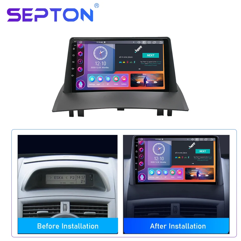 SEPTON Car Audio Stereo Radio for Renault Megane 2 2002-2009 Android Auto Multimedia 4G 8core CarPlay Wifi 4G Player Automotive