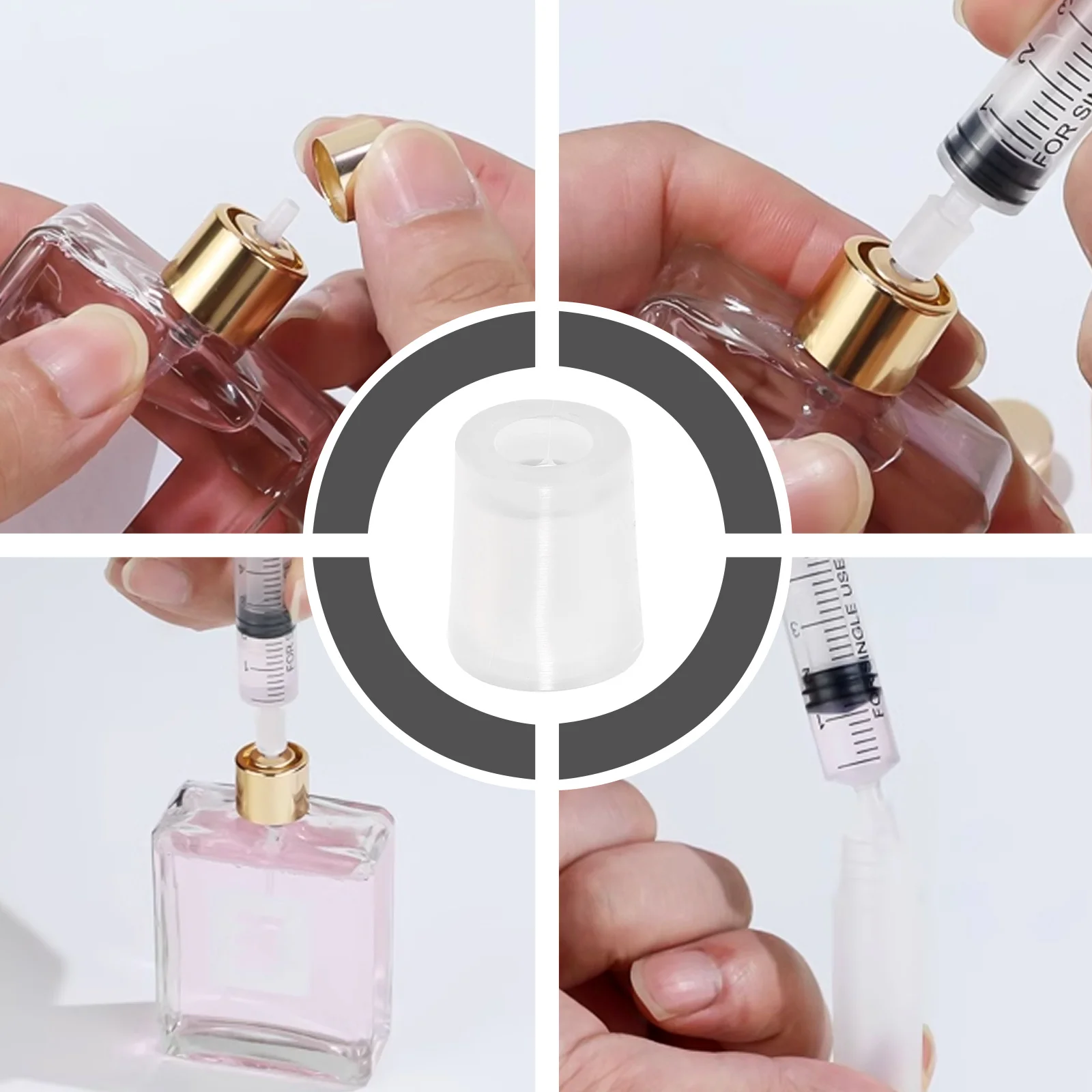 50Pcs Perfume Syringe Adapter Reusable Liquid Dispenser Conversion Head for Easy Refilling Small Containers Portable Applicator