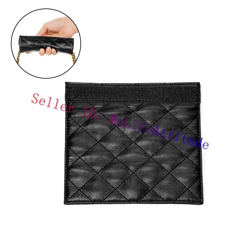 

Стеганая защитная ручка из овечьей кожи, ремешок-цепочка, переплет, накладка для снятия давления для дизайнерской женской сумки, черный, белый цвет, 2 цвета