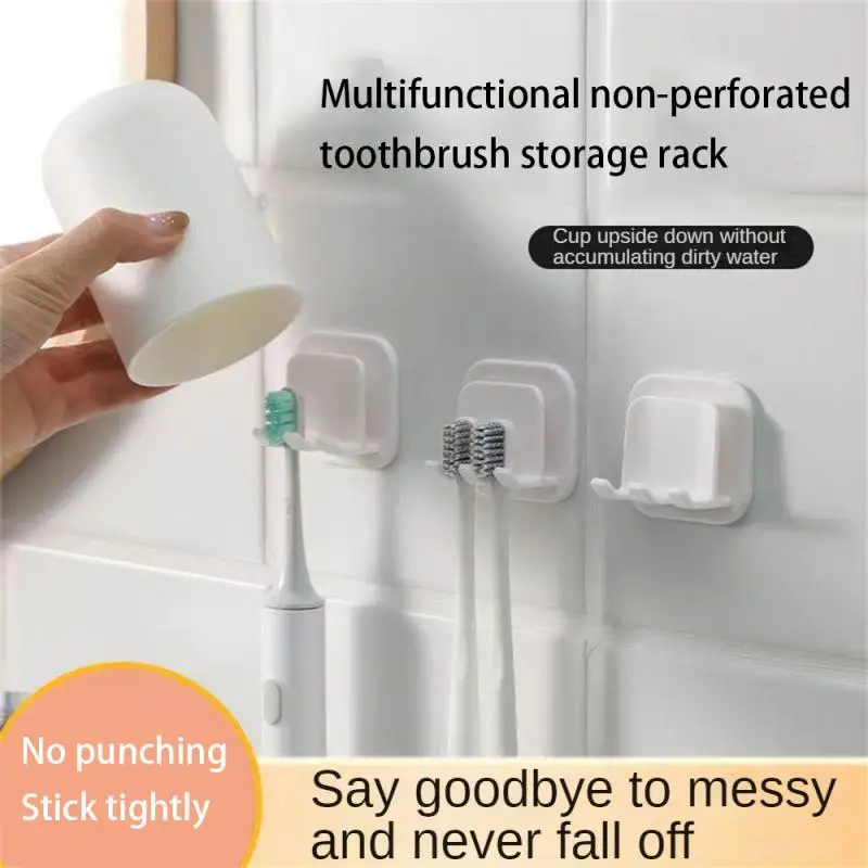 Toothbrush Holder Storage Box With Dustproof Lid Electric Toothbrush Rack Wall-Mounted Space Saving Holder Bathroom Organizer