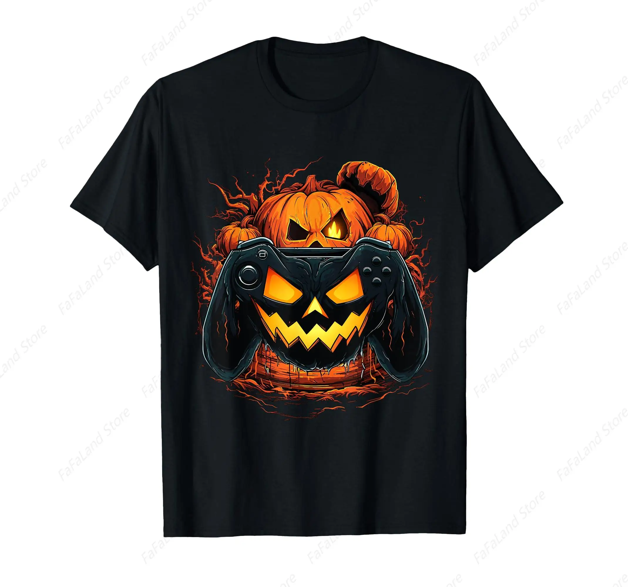 Halloween shirt Jack O Lantern Pumpkin Face Gamer Gaming T-Shirt