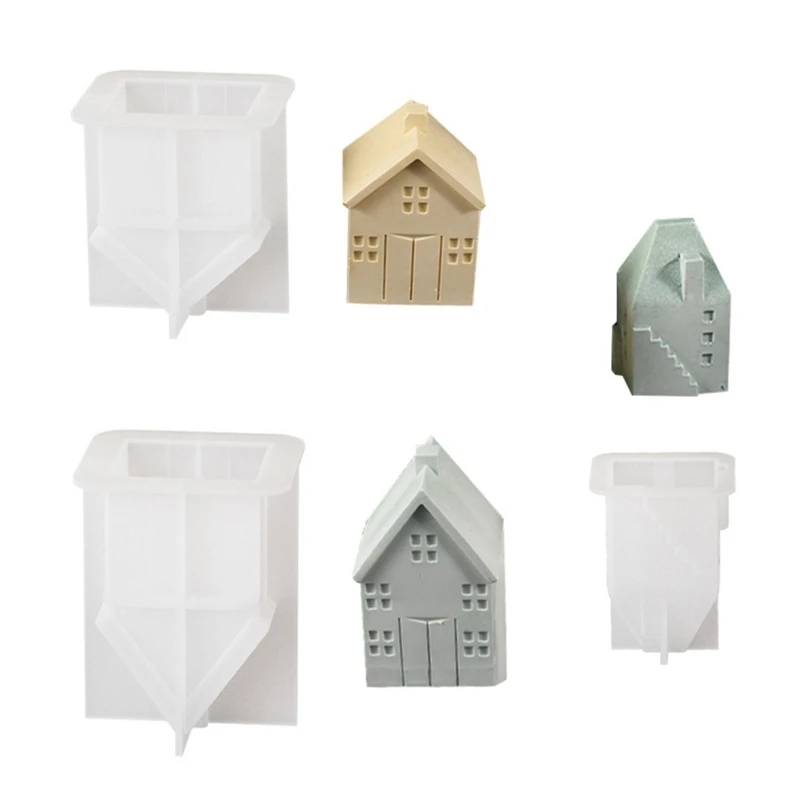 Flexible Sturdy Silicone Molds 3 Pieces Set Create Realistic House and Castles Shaped for Celebration