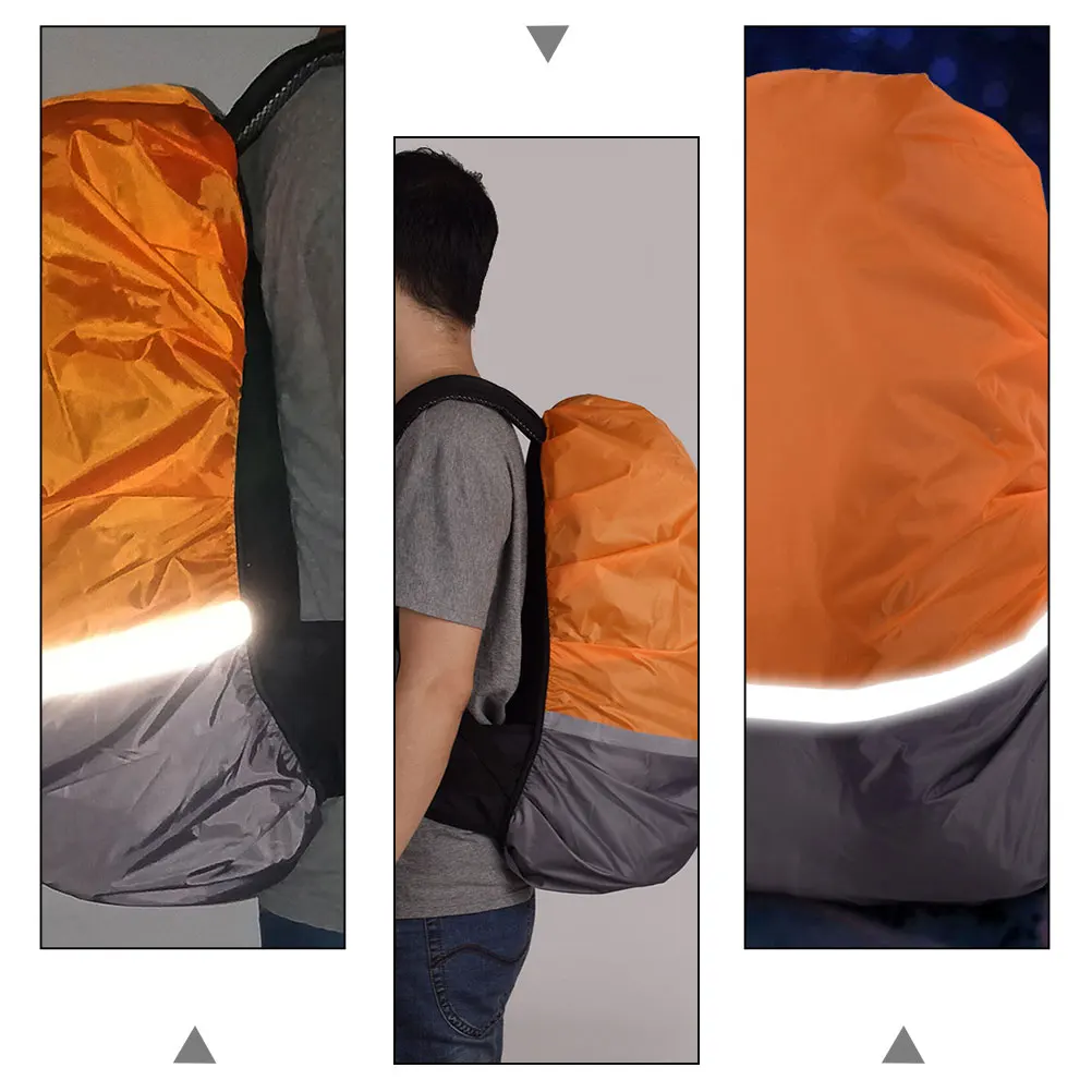 

Waterproof Backpack Cover 190T Polyester Reflective Strip Camping Travel Lightweight Compact Folding Dust Proof Snow Proof