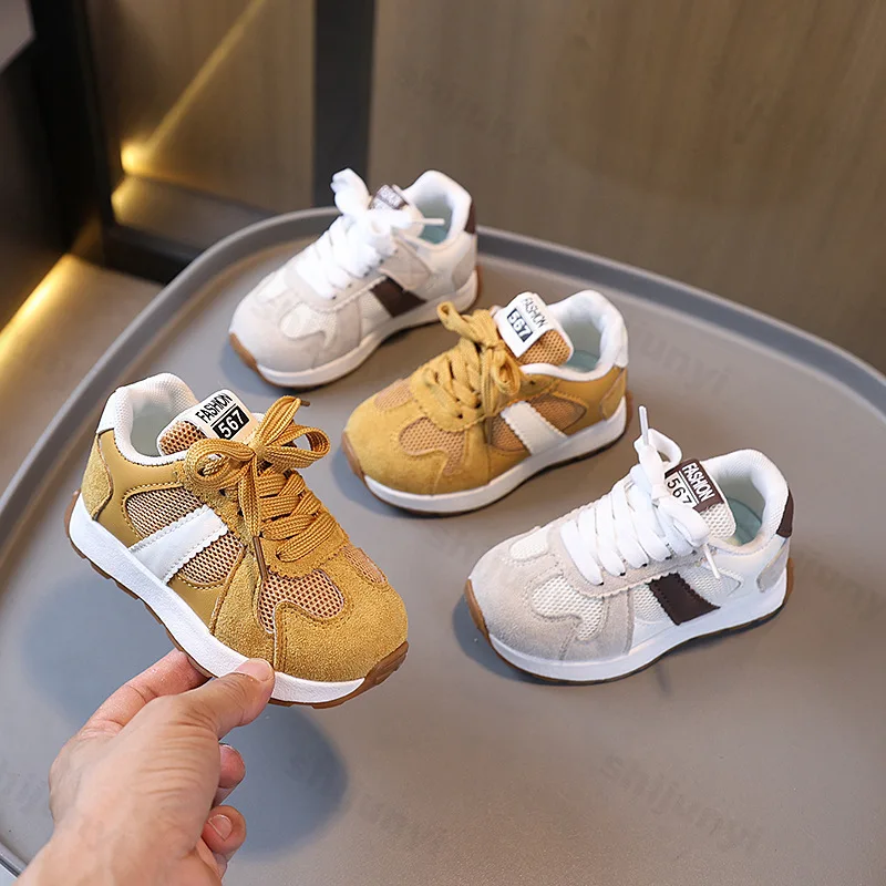 

Children's Fashion Trend Thick Soled Casual Shoes 2025 Autumn New Mesh Breathable Comfortable Versatile Low Top Chunky sneakers