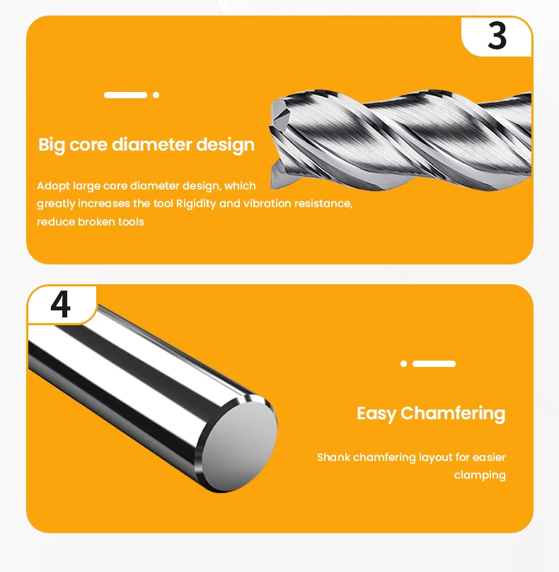 Azzkor TGY-HRC55 3-Flöten-Farbkreis Flach fräser Wolfram stahl karbid für Aluminium fräser CNC Machin Schaft fräser Werkzeuge – Detail 14