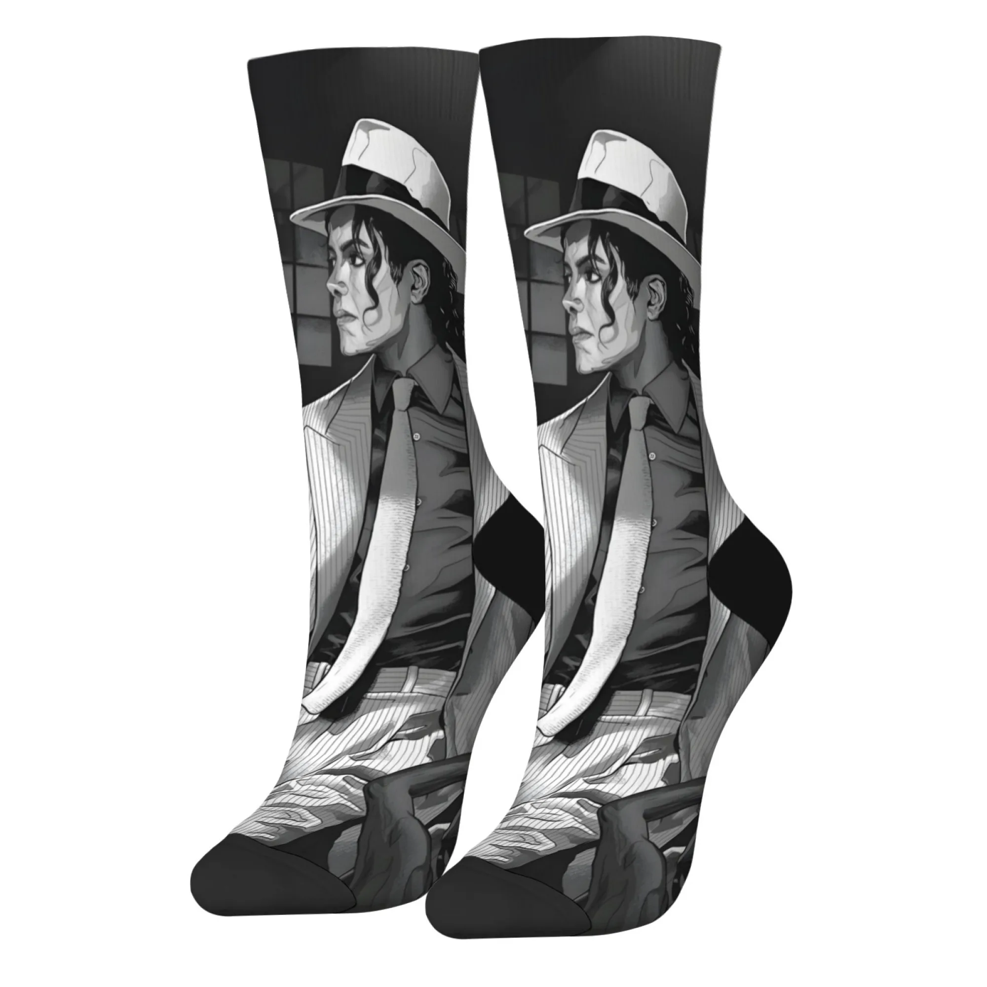MJ style pop dance idol men's socks Harajuku retro style casual fashion comic socks novelty funny happy socks crazy party gifts