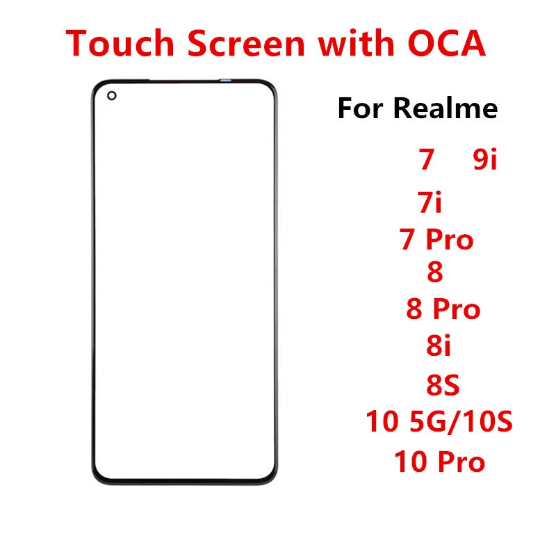 

Outer Screen For Realme 10 Pro 9i 7 7i 8 Pro 4G 5G Front Touch Panel LCD Display Out Glass Cover Lens Repair Replace Parts + OCA