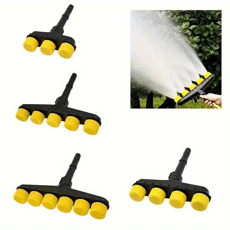 

1pc Multi-Head Garden Hose Sprayer Adjustable Pressure - Wide Coverage - Ideal for Vegetables and Flowers