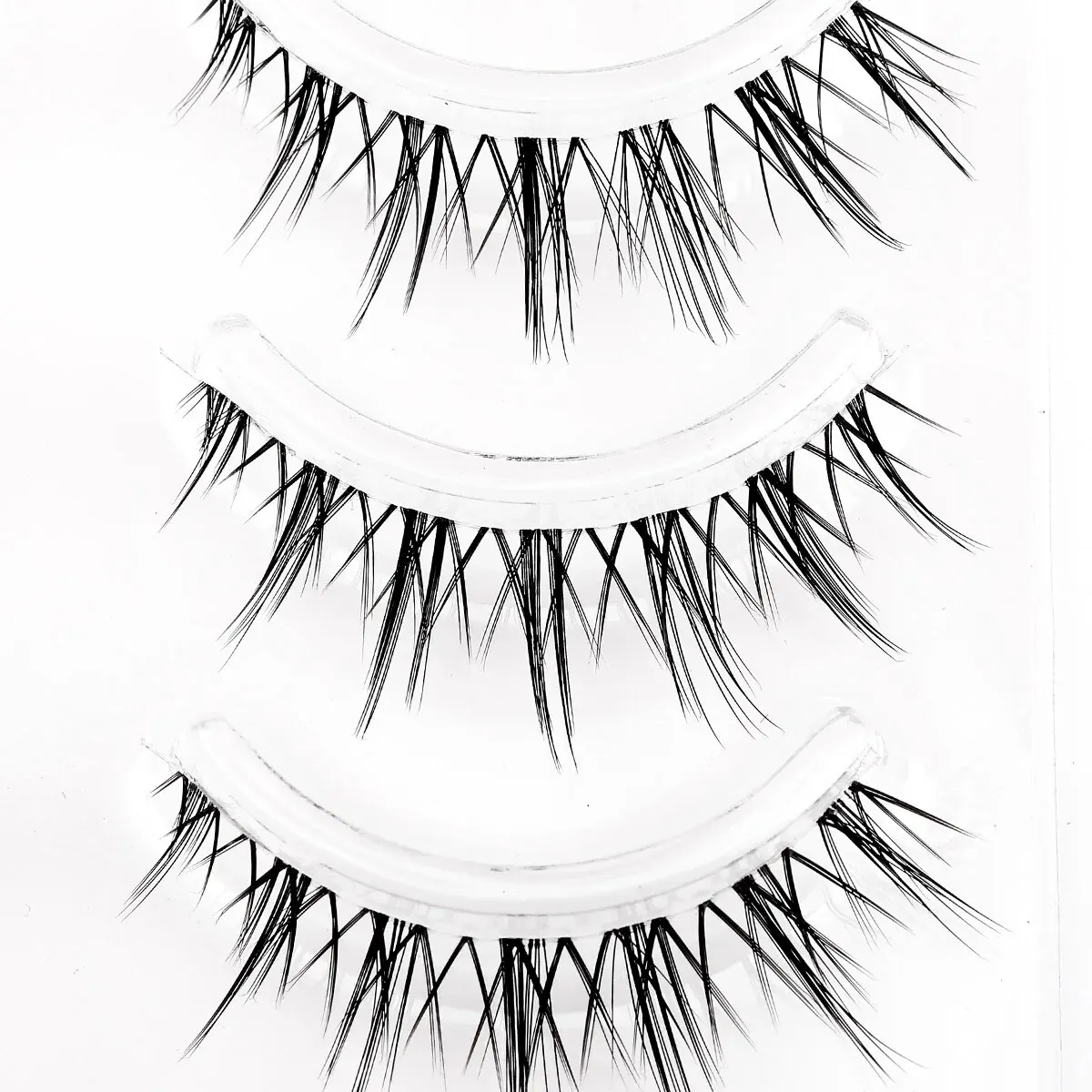 New 5 Pairs False Eyelash 3D Lashes Manga Clear Band Wispy Small Flame Under False Lashes Strip Natural Bottom Eyelashes Korean