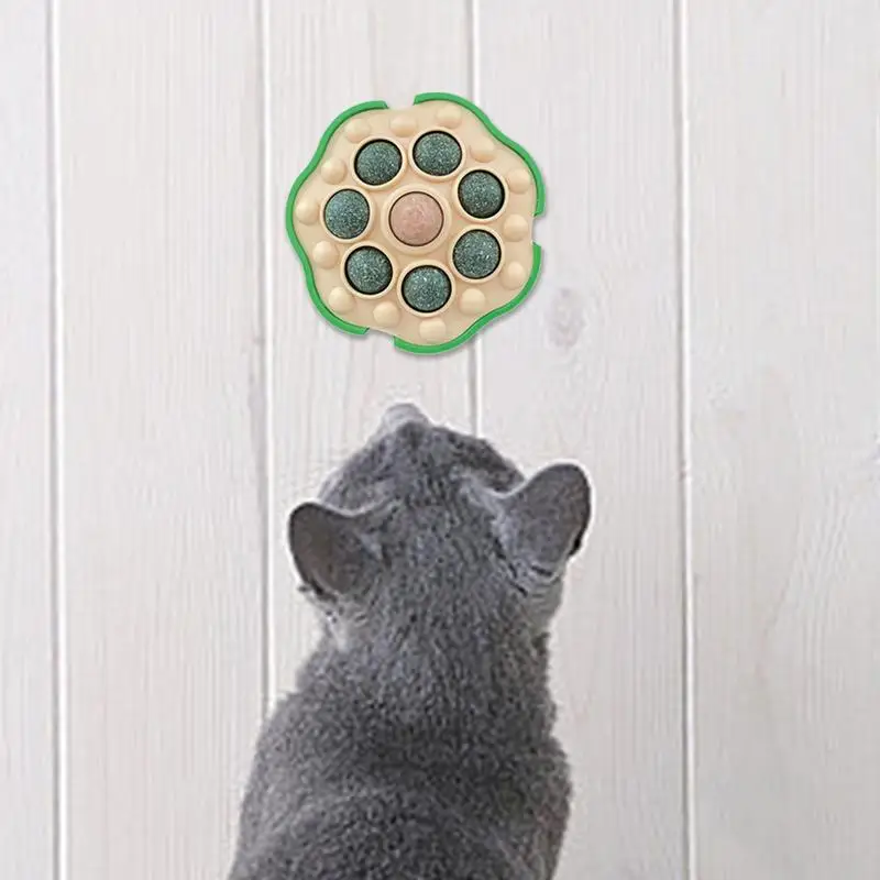 Catnip Wall Stick-on Ball para gato, Bolas Catnip Naturais, Brinquedo de forma de lótus, Brinquedo saudável