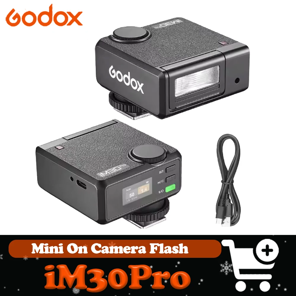 

Godox iM30Pro iFlash Camera Flash Tiltable Flash Head Auto Flash Mode Magnetic Mini Flash Light for Photography Video Shooting