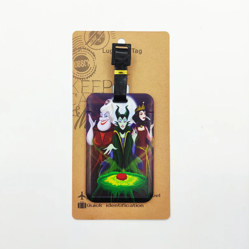 Disney villains Luggage Label Women Travel Luggage Tag Suitcase ID Address Holder Baggage Boarding Portable Suitcase Ticket