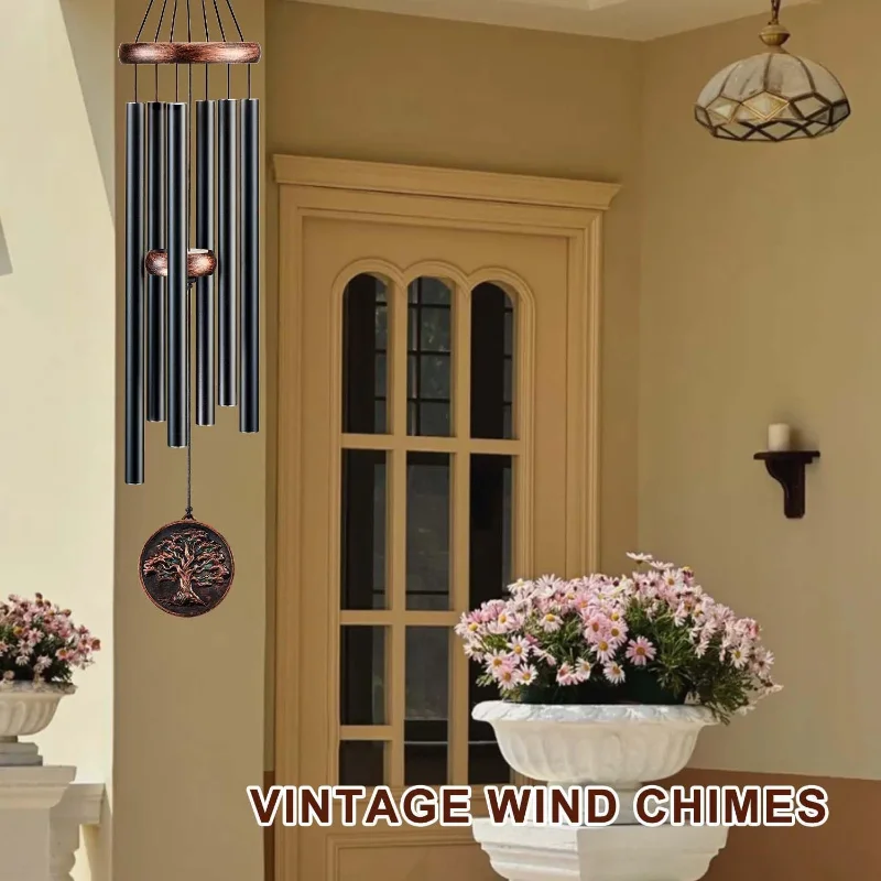 32 Inch Retro Tree of Life Deep Tone Wind Chime Outdoor Memorial Hanging Ornament Festival Birthday Home Decor