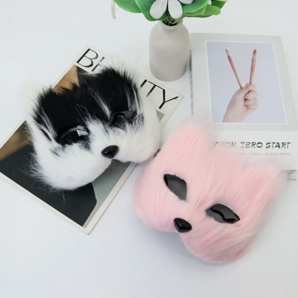 Demi-masque d'halloween pour femme de chat, en peluche, pour fête de danse, masque de chaton Sexy, accessoires de Performance