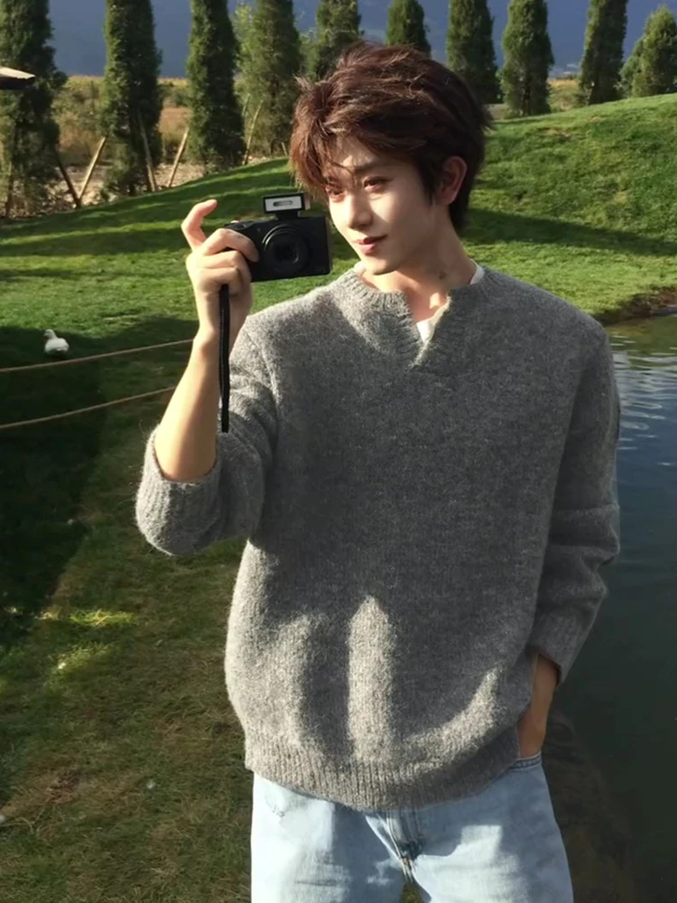 

ey V-Ne Мужской трикотаж Long Sve Base Layer Casual Sle Winter Faion Удобная внутренняя одежда из мягкого полиэфирного волокна