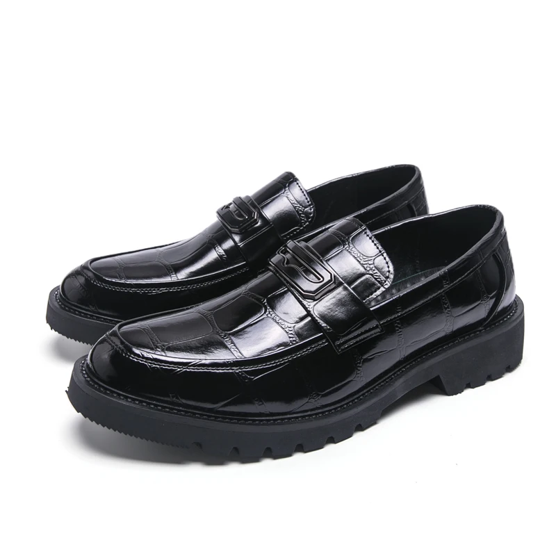 

Men's Dress Shoes Classic Leather Loafers Male Slip On Casual Business Shoes Men Platform Wedding Brogues Office Formal Shoes