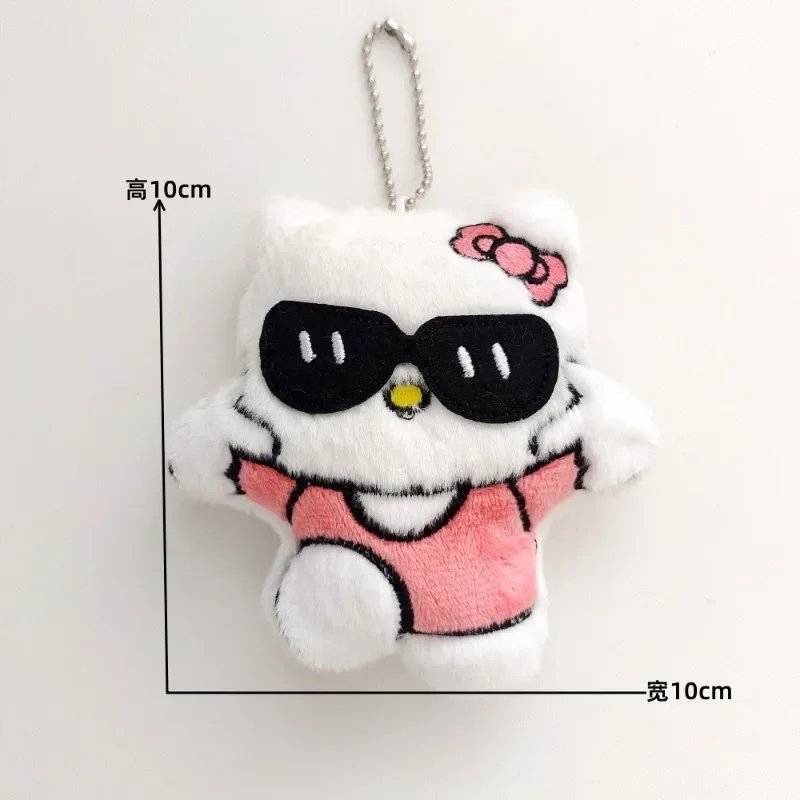 Kawaii Sanrio Hello Kitty Kuromi Doll Pendant Anime My Melody Cinnamoroll Purin Sunglasses Doll Bag Pendant Kids Christmas Toys