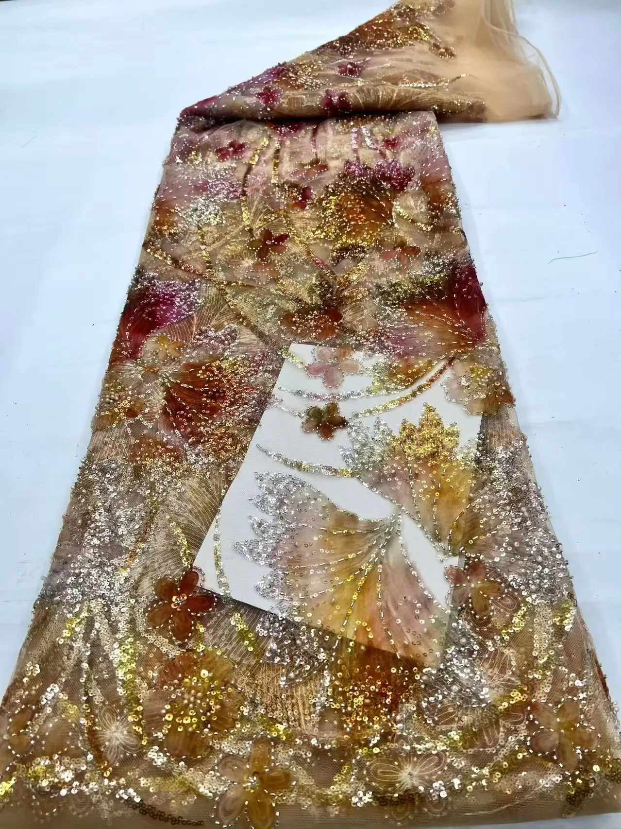 

Высокое качество, африканская кружевная ткань с блестками и бисером, 2024, шитье, вышивка блестками, нигерийская кружевная ткань, женское свадебное платье