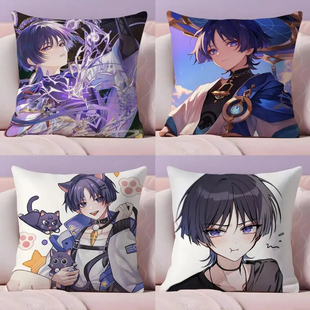 Scaramouche Fall Cushion Cover Plush Fabric Soft Double-Sided Printed Sofa Warm Winter Home Gift Pillow Cover