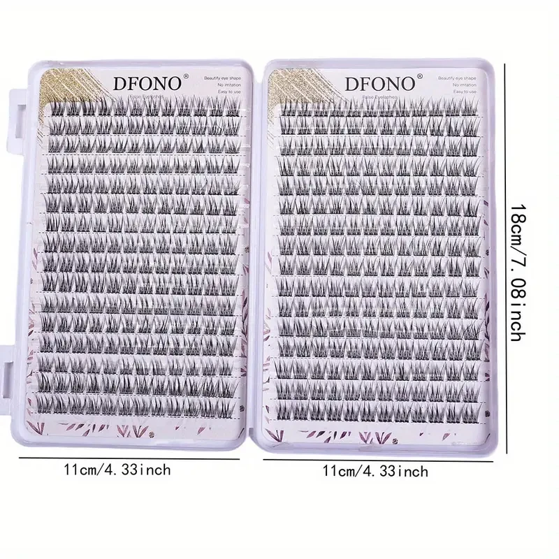 384 Pcs Soft Lightweight Fish Tail Single Cluster Eyelashes, 10-12mm Perfect for Daily Makeup & Eyelash Extension