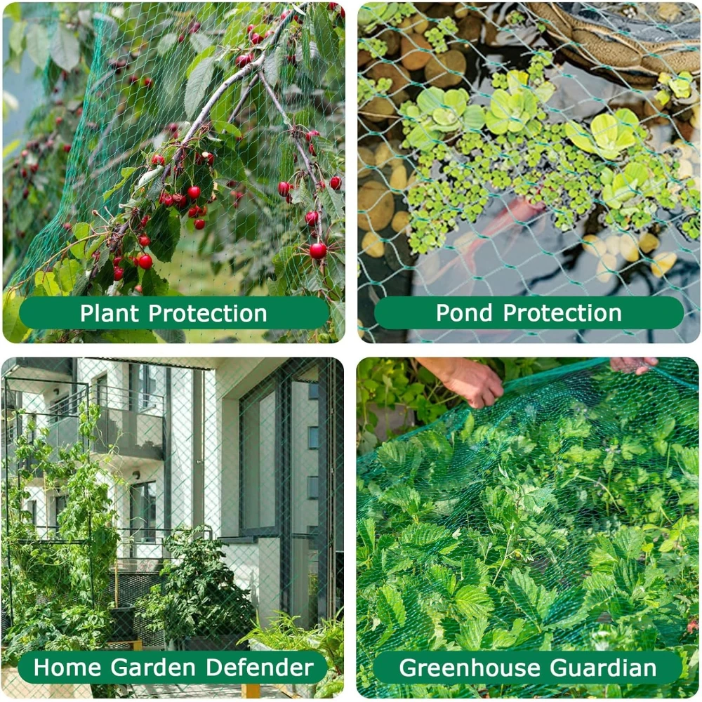 5/10/20M Garden Netting for Protect Plant Fruit Flower Tree Green Woven Mesh Stretch Fencing Durable Net Stop Bird Deer Animal