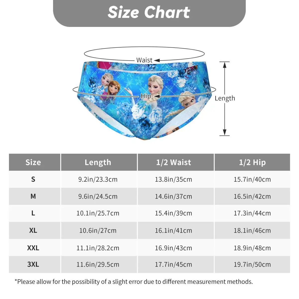 Custom Men\'s Frozen Panties Underwear Male Breathable Elsa Anna Briefs Underpants