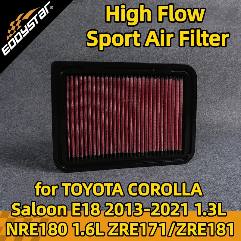

Спортивный воздушный фильтр с высоким расходом для TOYOTA COROLLA Saloon E18 2013-2021 1.3L NRE180 1.6L ZRE171/ZRE181, моющиеся гоночные впускные фильтры