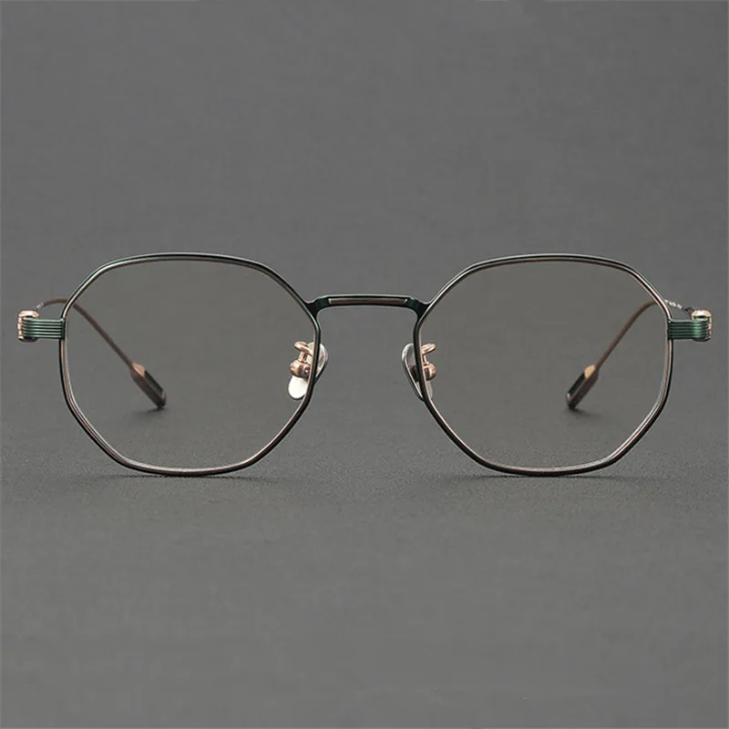 Handmade Designer Pure Titanium Square Glasses Frame Men Women Small Face Eyeglasses TOKYO Ultralight Irregular Spectacles Gafas