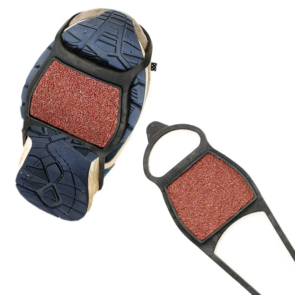2 Pcs Silicone Crampons Ice Grip Cleat Over Shoe Cover  Outdoor Snow Traction Cleat Double-Sided Coarse Sand Non-slip Shoe Cover