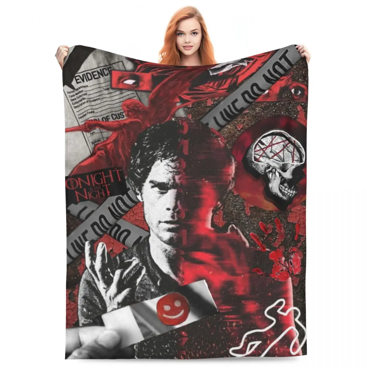 Custom Dexter Morgan Blanket Warm Fleece Soft Flannel Movie Throw Blankets for Bedding Sofa Office Spring Autumn