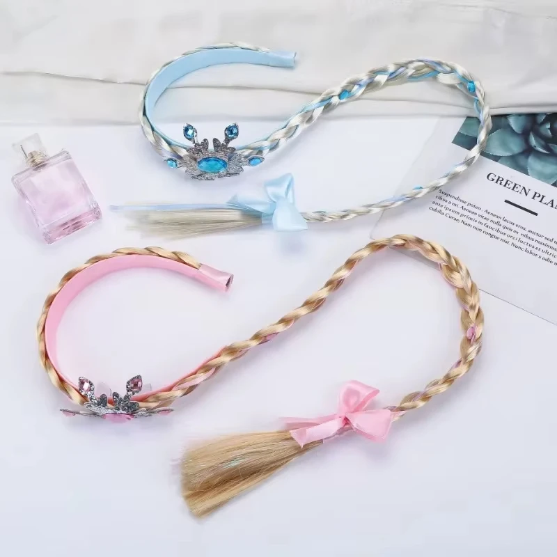 

Kids Headwear Princess Braid Headband Crown Snowflake Bow Sweet Kawaii Dress Up Hair Accessories for Girls