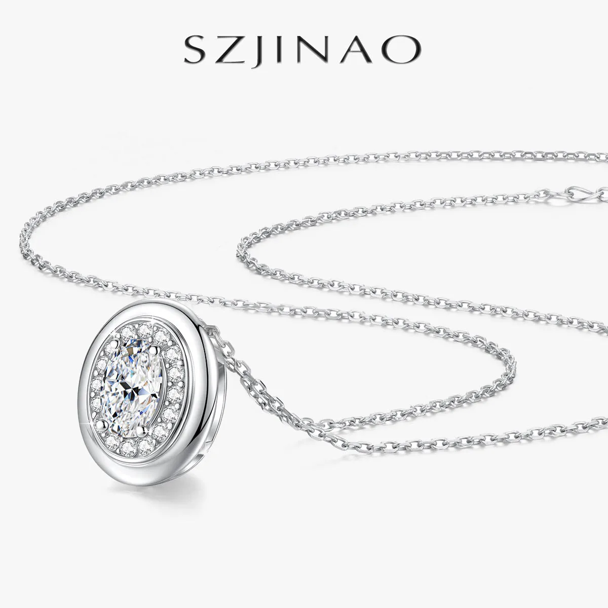 

1 карат овальной огранки D цвет муассанит ожерелье кулон для женщин стерлингового серебра 925 пробы лабораторные ювелирные изделия с бриллиантами блестящие рождественские подарки