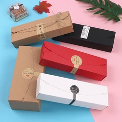 5Pcs/Lot Kraft Paper Gift Boxes Paper Handmade Candy Chocolate Packaging Box DIY Blank Wedding Storage Cake Boxes 23*7*4cm