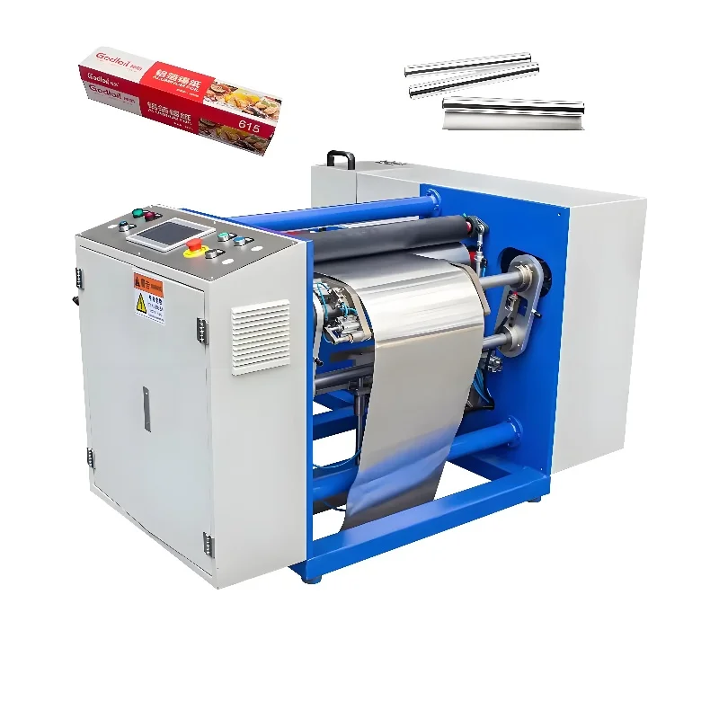 Semi Automatic High Speed Plastic Film Aluminum Foil Coil Rewinding Machine Disposable Food Packaging Rewinding Machine Runwo